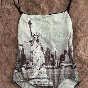 NYC printed leotard